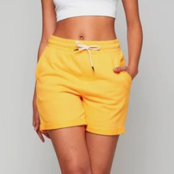 Fourlaps Women's French Terry Elastic Waist Active Rush Shorts Size S Mango NWT - Picture 1 of 6